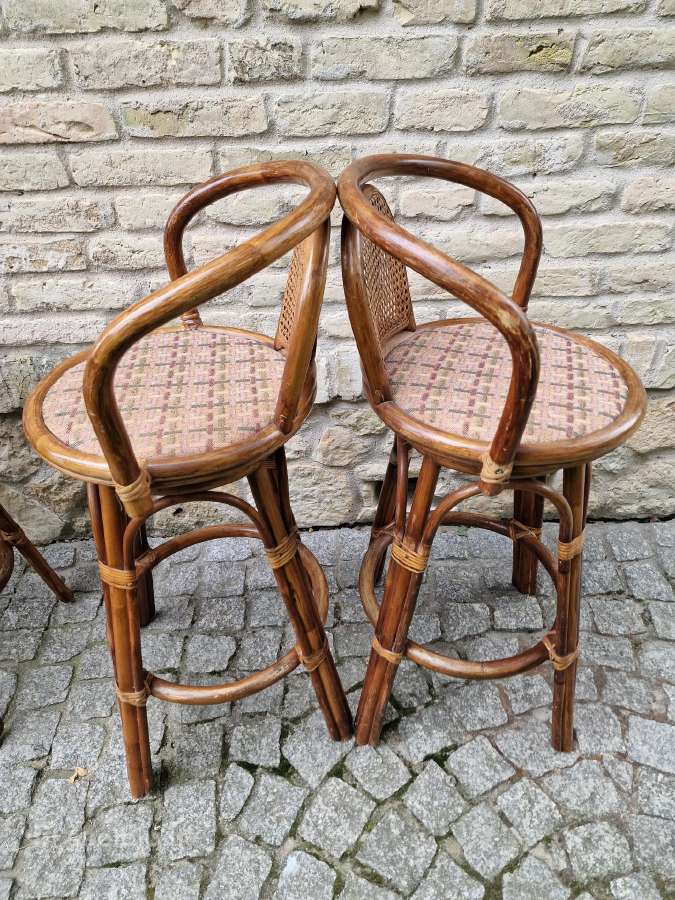 Vintažinės mid century ratango baro kėdės - nuotraukos Nr. 10