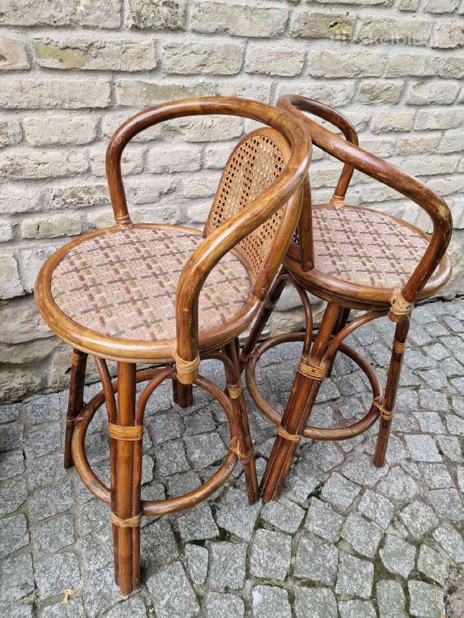 Vintažinės mid century ratango baro kėdės - nuotraukos Nr. 12