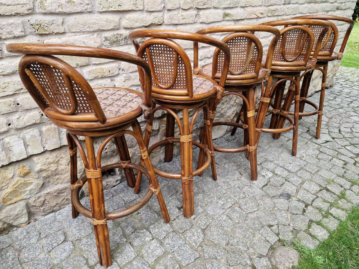 Vintažinės mid century ratango baro kėdės - nuotraukos Nr. 20