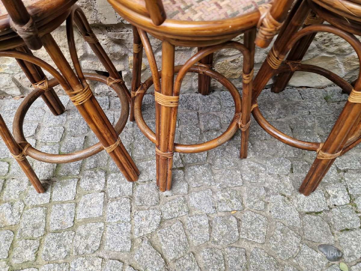 Vintažinės mid century ratango baro kėdės - nuotraukos Nr. 24
