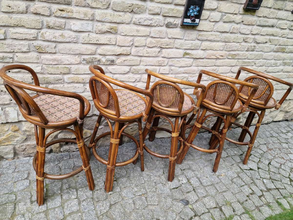 Vintažinės mid century ratango baro kėdės - nuotraukos Nr. 25
