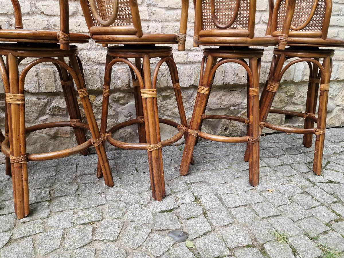 Vintažinės mid century ratango baro kėdės - nuotraukos Nr. 26