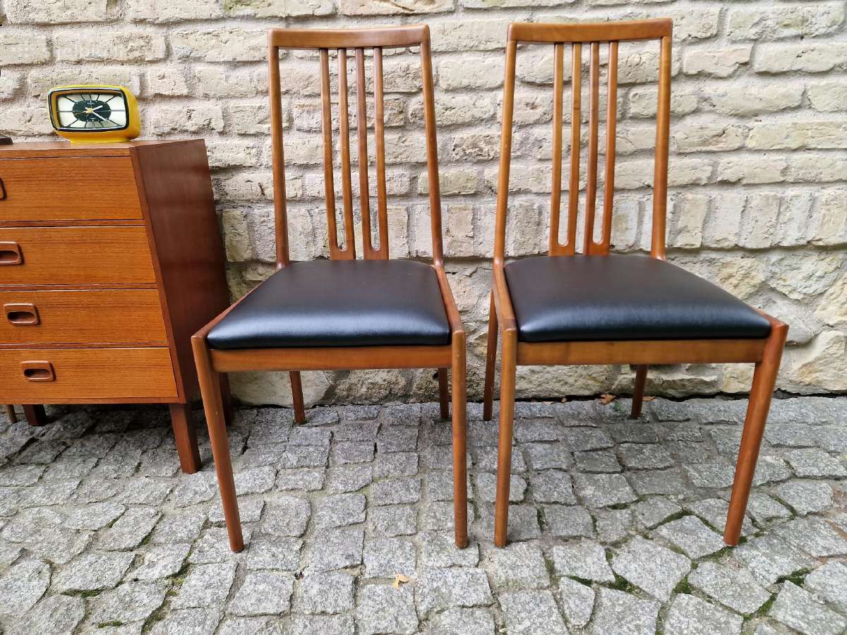 Vintažinės mid century tikmedžio masyvo kėdės