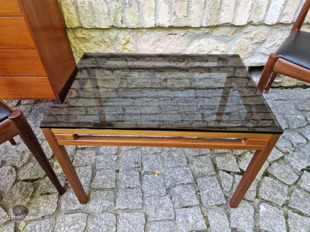 Vintažinis mid century tikmedžio kavos staliukas