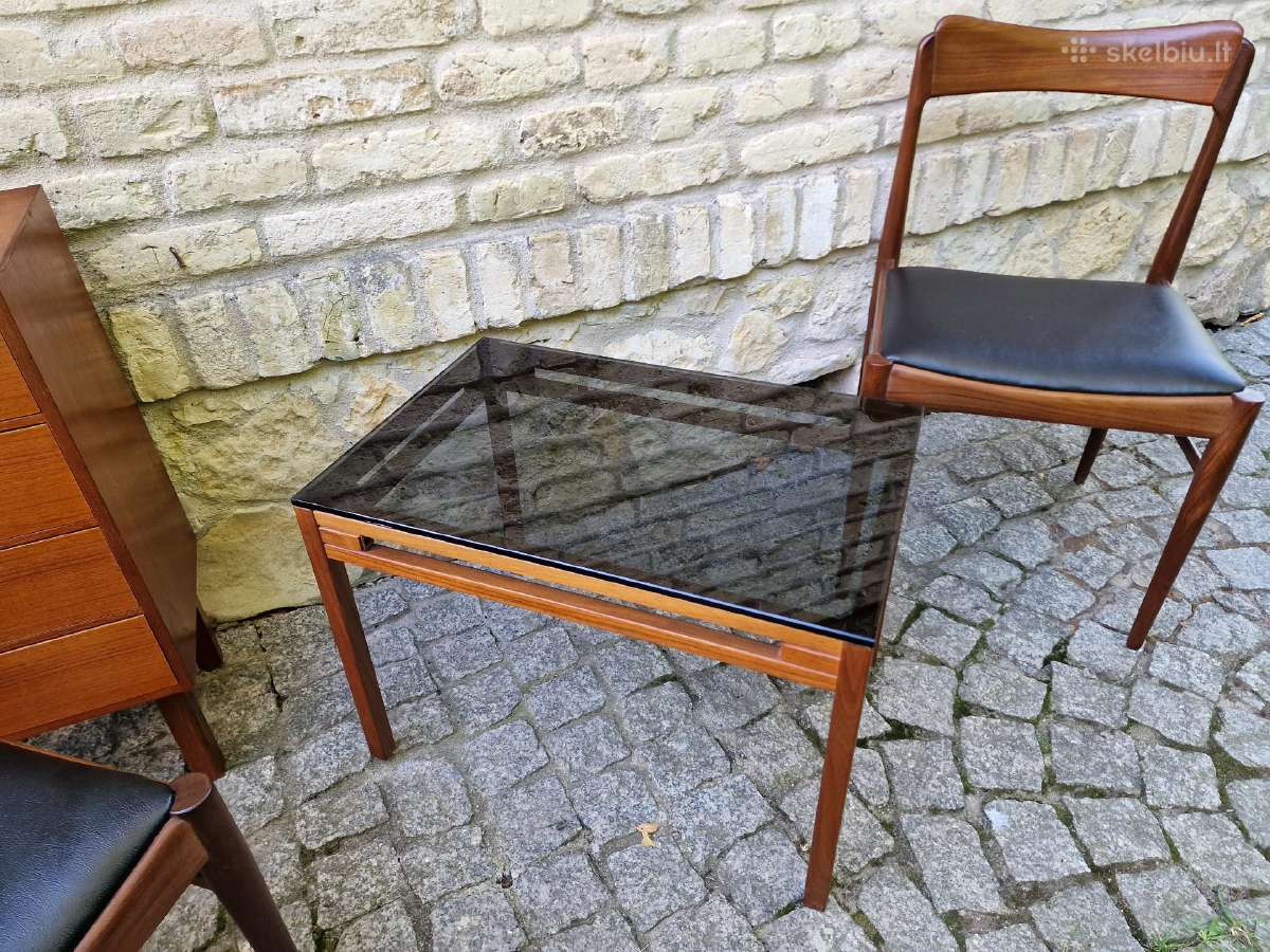 Vintažinis mid century tikmedžio kavos staliukas - nuotraukos Nr. 13