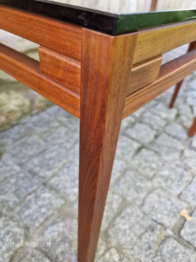 Vintažinis mid century tikmedžio kavos staliukas - nuotraukos Nr. 19