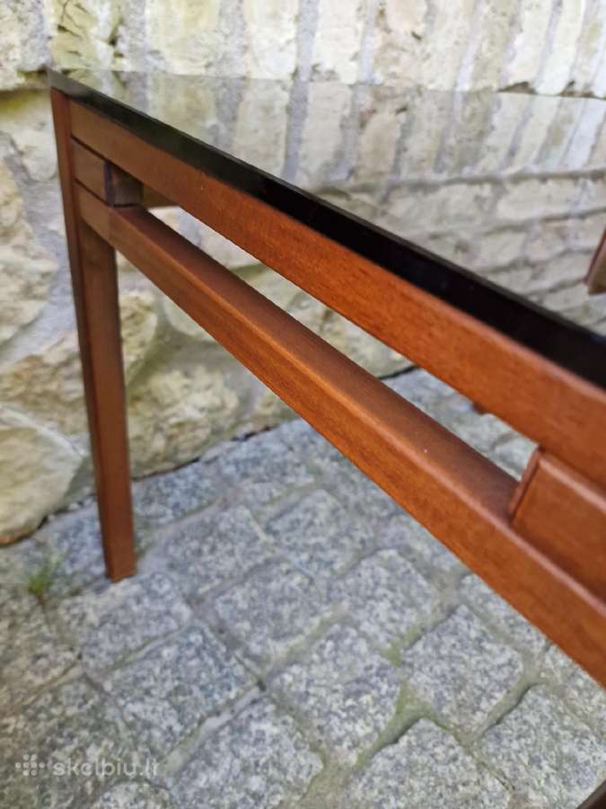 Vintažinis mid century tikmedžio kavos staliukas - nuotraukos Nr. 21