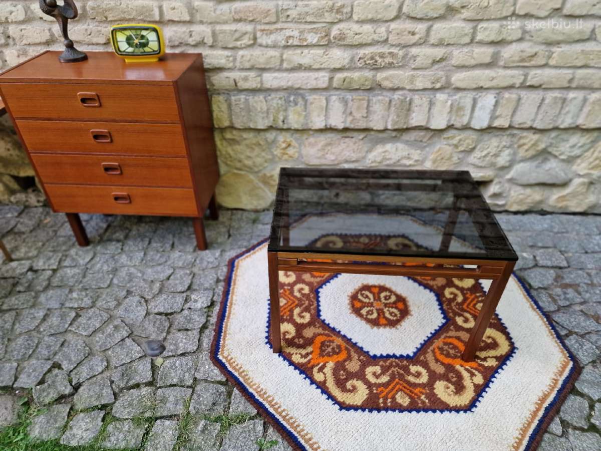 Vintažinis mid century tikmedžio kavos staliukas - nuotraukos Nr. 26