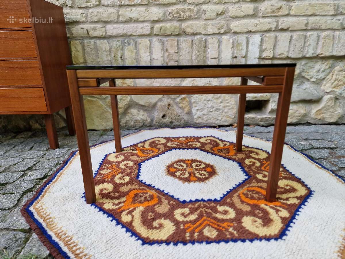Vintažinis mid century tikmedžio kavos staliukas - nuotraukos Nr. 27