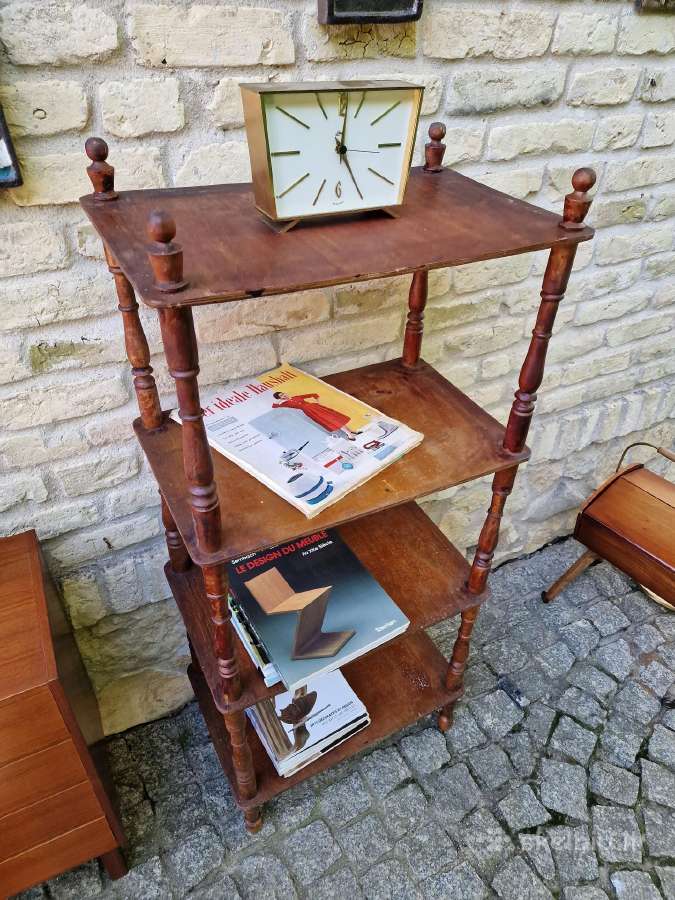 Vintažinė mid century medinė rankų darbo etažerė - nuotraukos Nr. 20