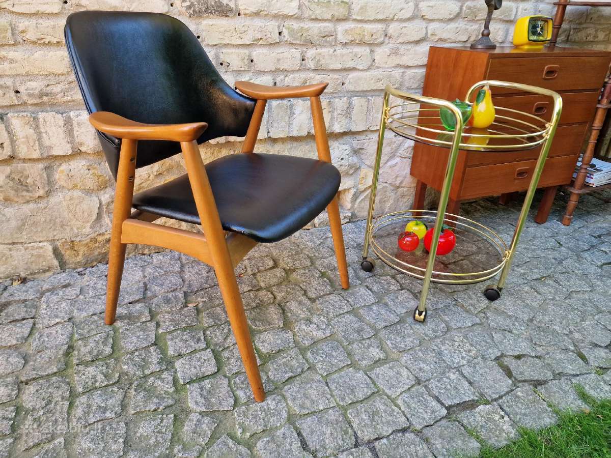 Vintažinis mid century bukmedžio masyvo krėslas - nuotraukos Nr. 3