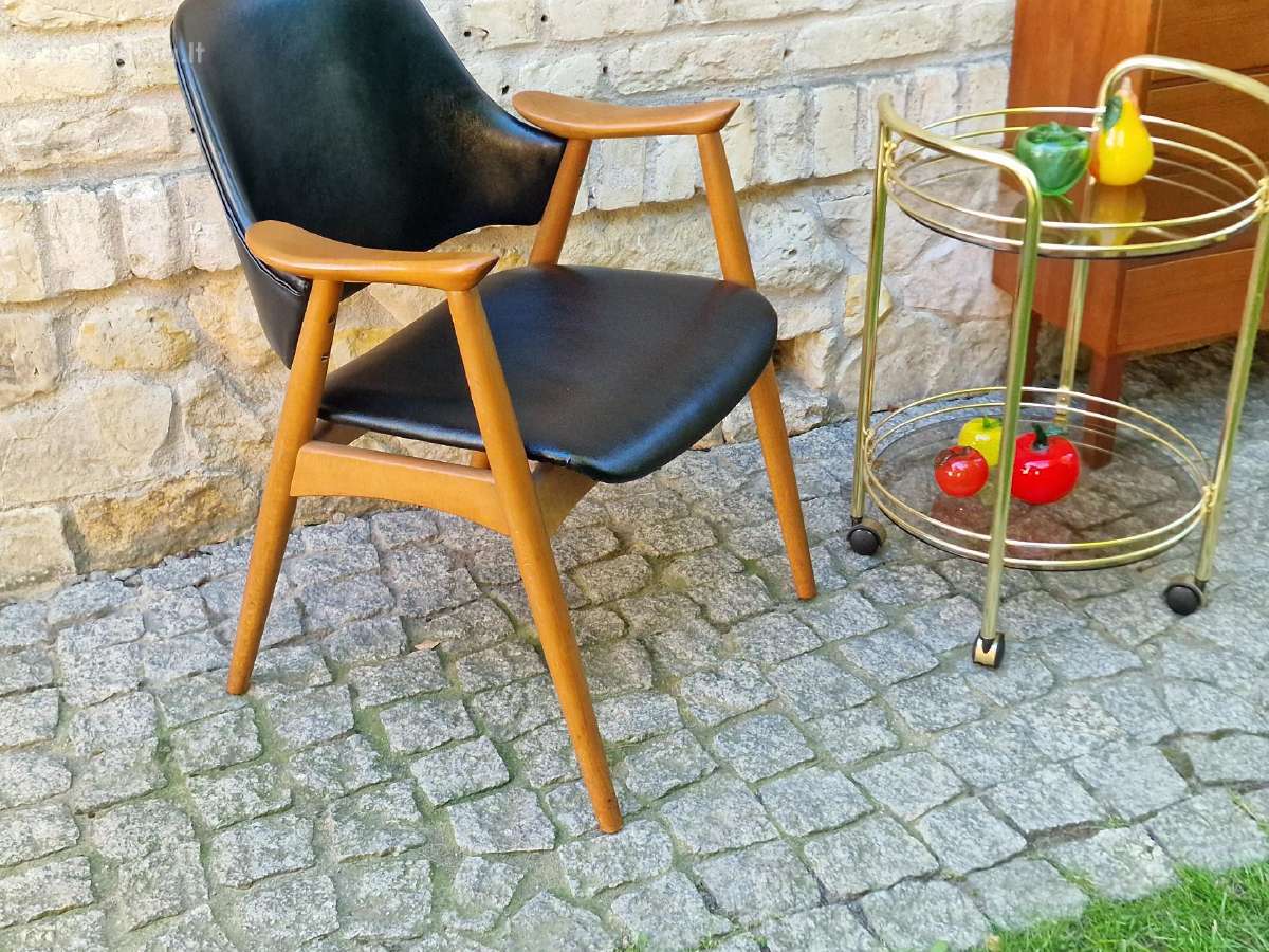 Vintažinis mid century bukmedžio masyvo krėslas - nuotraukos Nr. 7