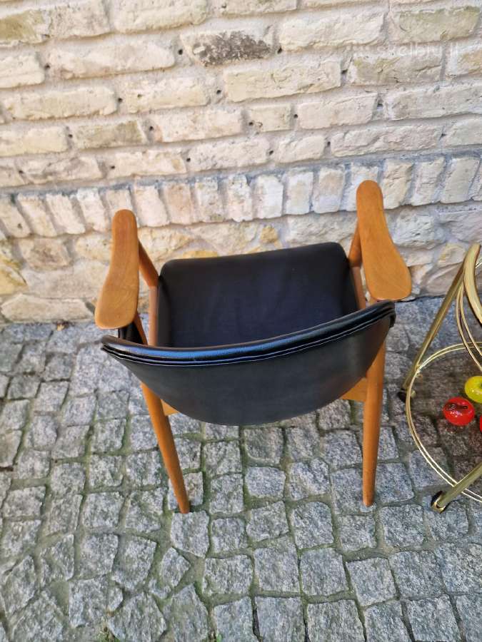 Vintažinis mid century bukmedžio masyvo krėslas - nuotraukos Nr. 8