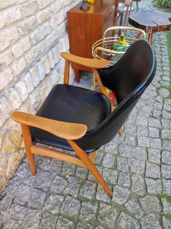 Vintažinis mid century bukmedžio masyvo krėslas - nuotraukos Nr. 10