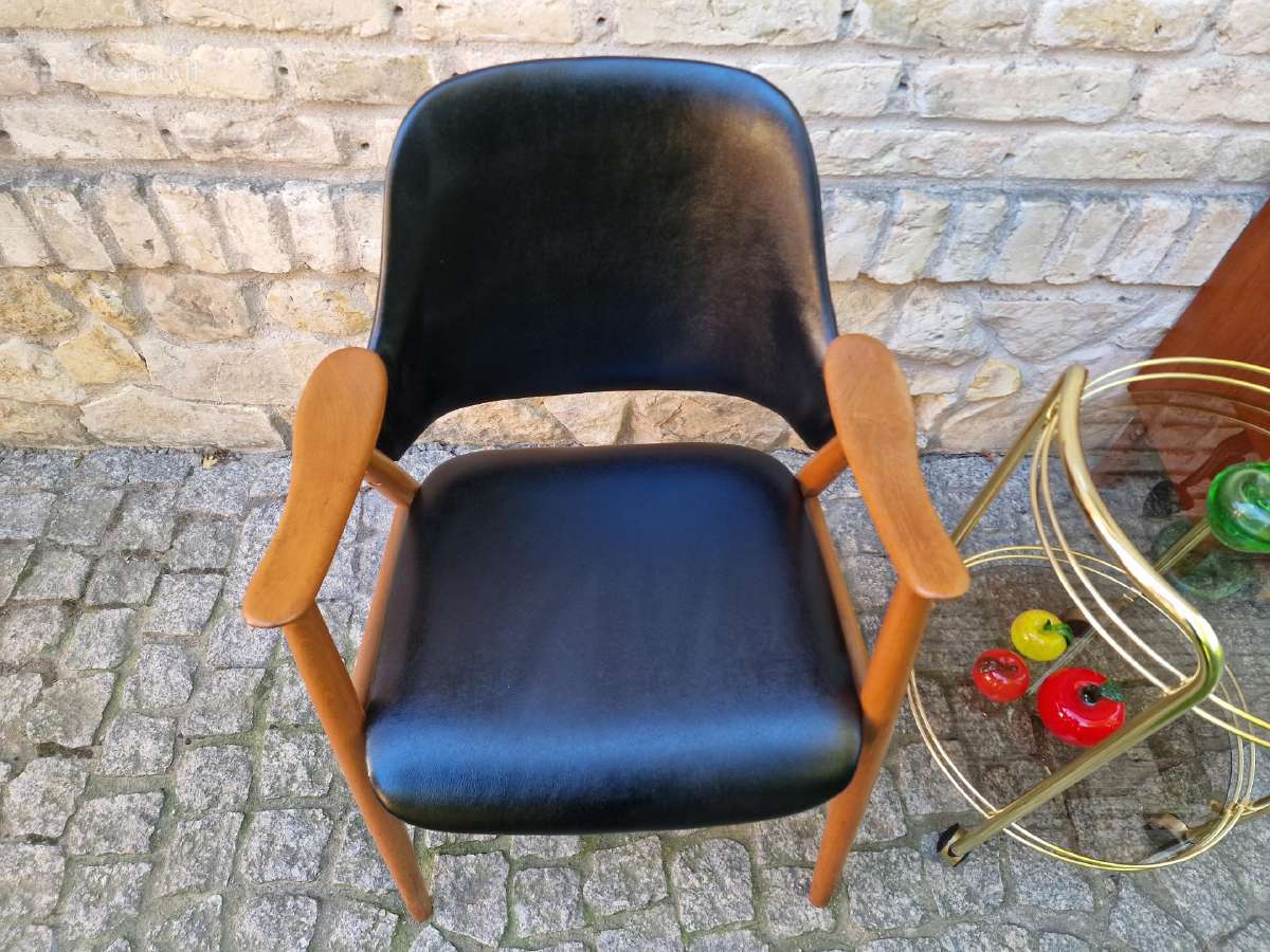 Vintažinis mid century bukmedžio masyvo krėslas - nuotraukos Nr. 12