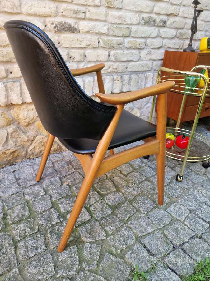 Vintažinis mid century bukmedžio masyvo krėslas - nuotraukos Nr. 13