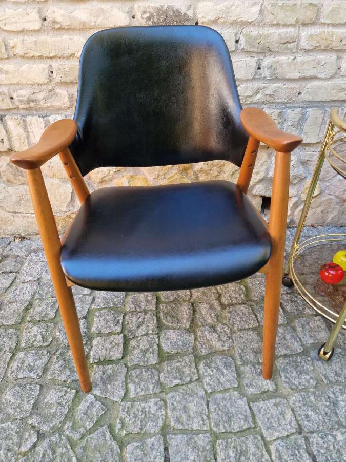 Vintažinis mid century bukmedžio masyvo krėslas - nuotraukos Nr. 14