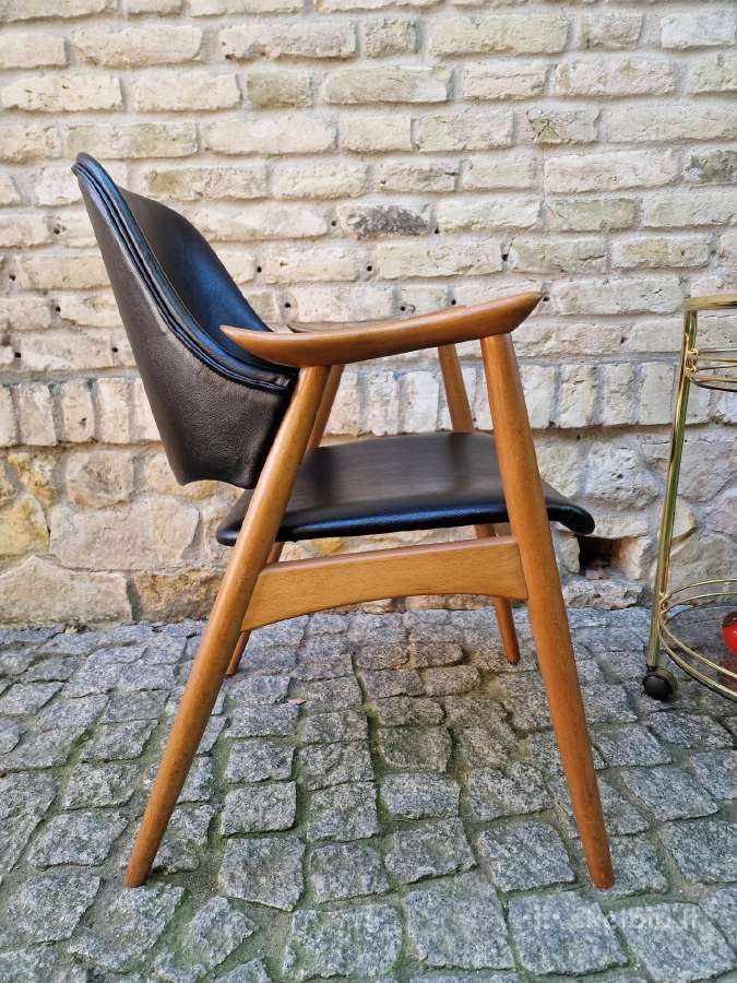 Vintažinis mid century bukmedžio masyvo krėslas - nuotraukos Nr. 15
