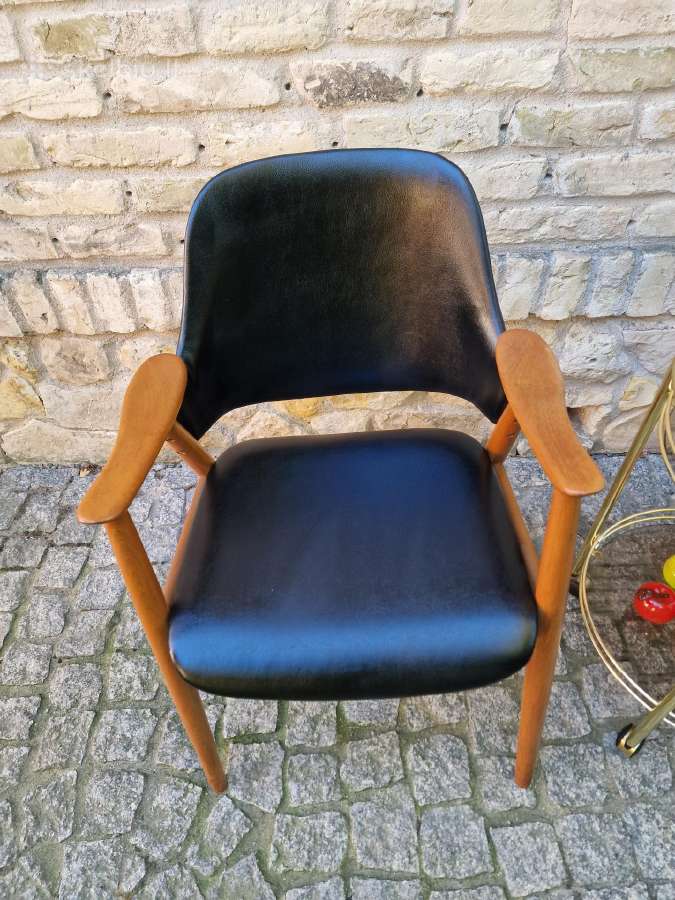 Vintažinis mid century bukmedžio masyvo krėslas - nuotraukos Nr. 16