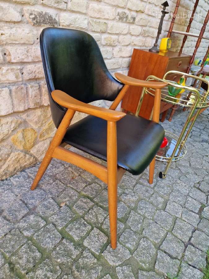 Vintažinis mid century bukmedžio masyvo krėslas - nuotraukos Nr. 19