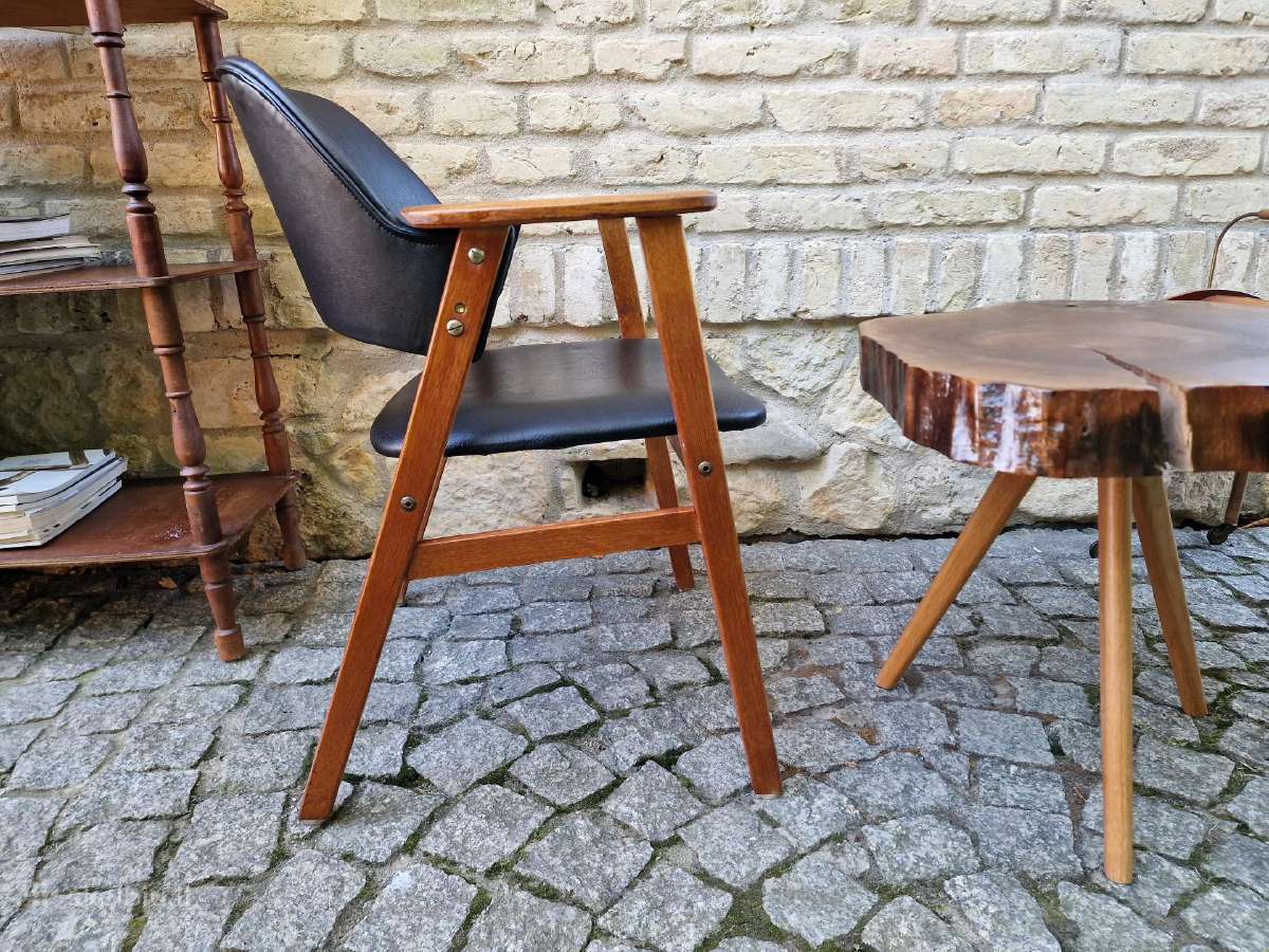 Vintažinis mid century ąžuolo masyvo fotelis - nuotraukos Nr. 2