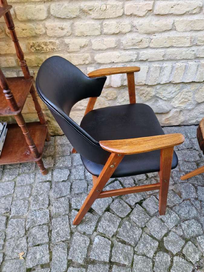 Vintažinis mid century ąžuolo masyvo fotelis - nuotraukos Nr. 4