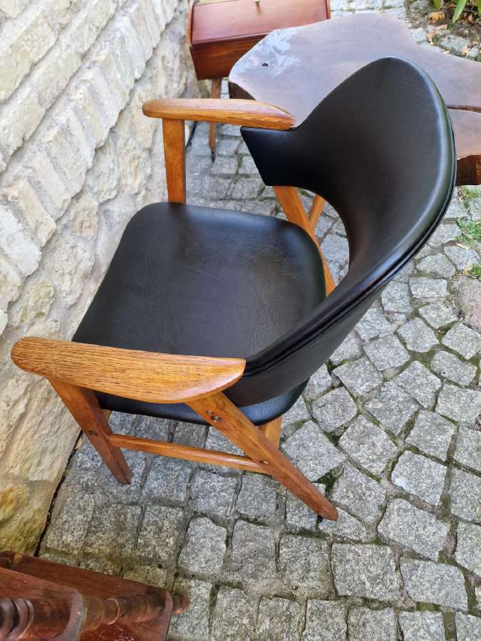 Vintažinis mid century ąžuolo masyvo fotelis - nuotraukos Nr. 8