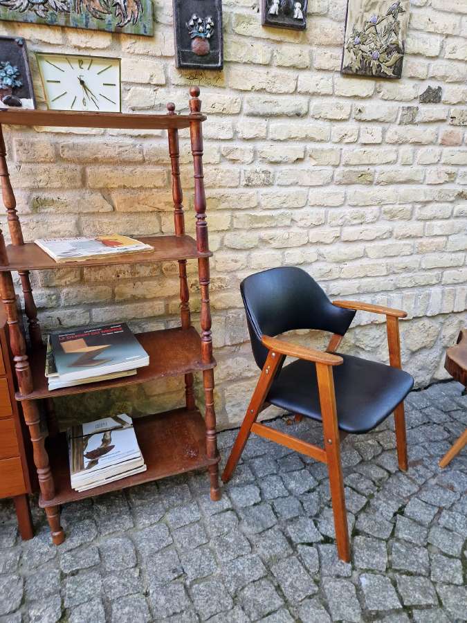 Vintažinis mid century ąžuolo masyvo fotelis - nuotraukos Nr. 18