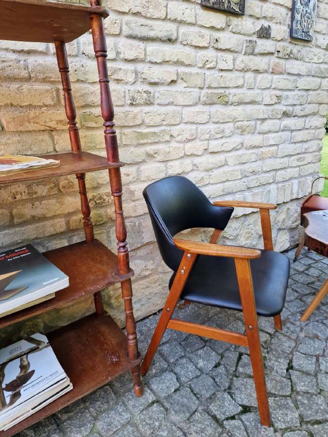 Vintažinis mid century ąžuolo masyvo fotelis - nuotraukos Nr. 19