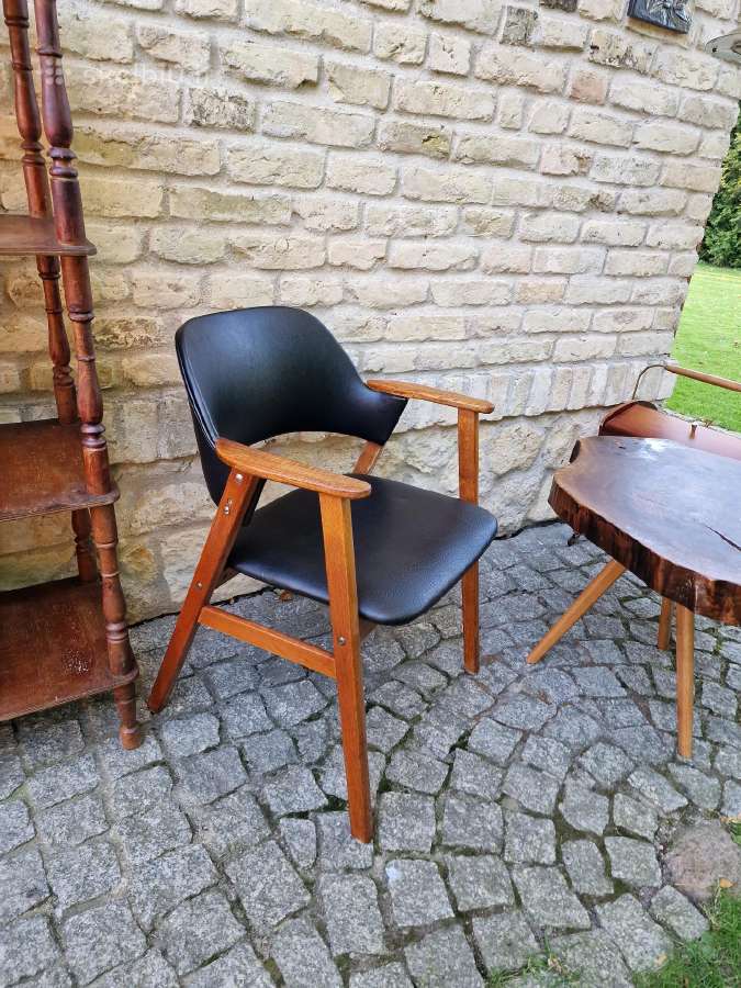 Vintažinis mid century ąžuolo masyvo fotelis - nuotraukos Nr. 24