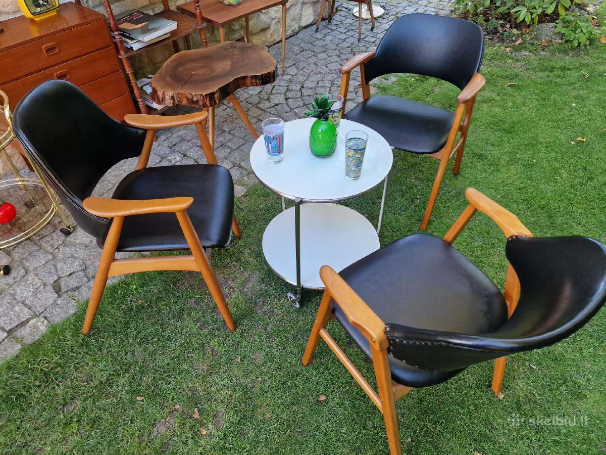 Vintažinis mid century ąžuolo masyvo fotelis - nuotraukos Nr. 29