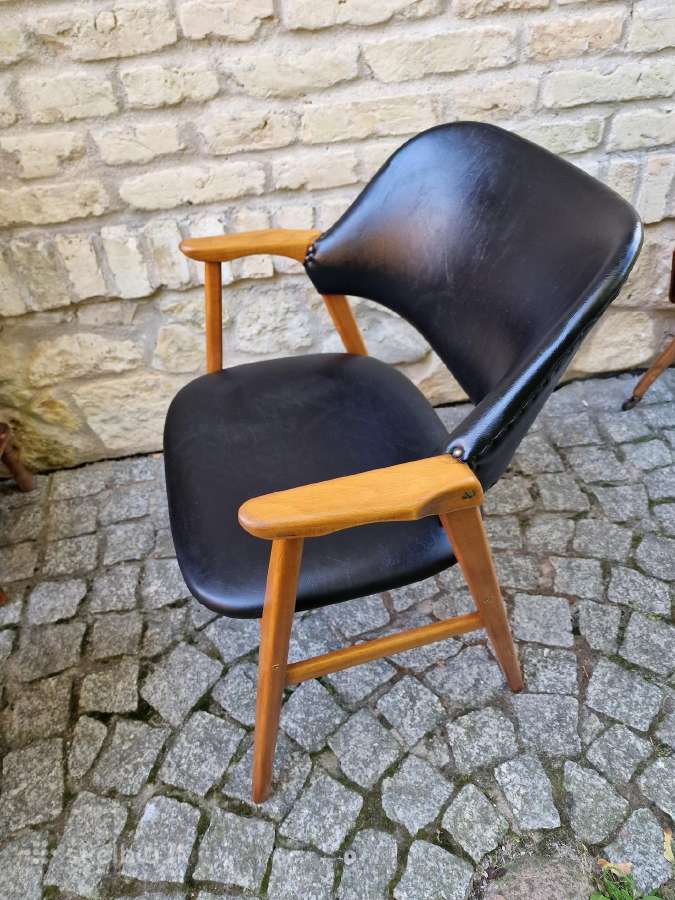 Vintažinis mid century bukmedžio masyvo krėslas
