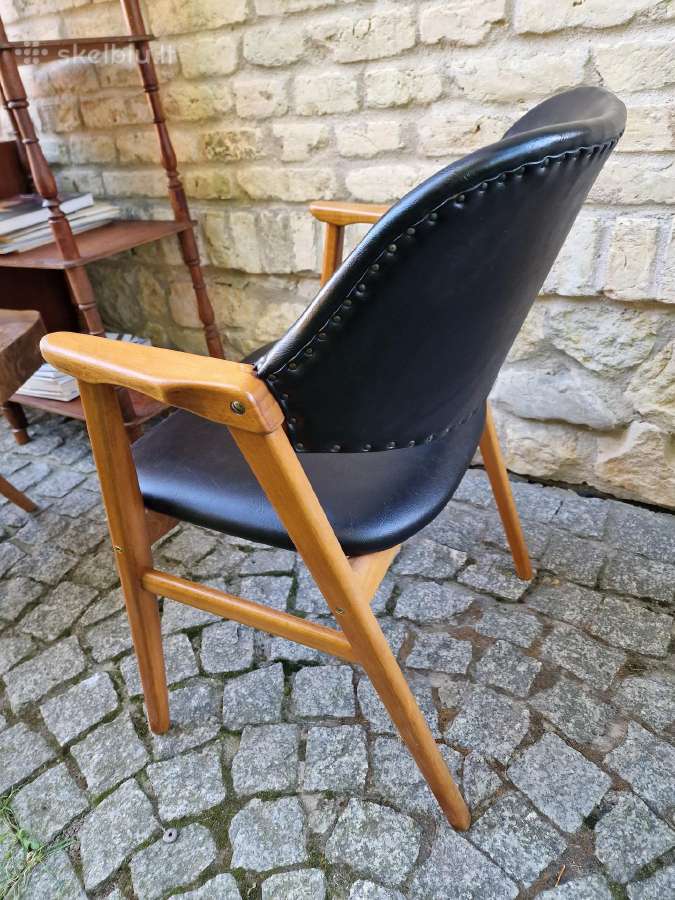 Vintažinis mid century bukmedžio masyvo krėslas - nuotraukos Nr. 2