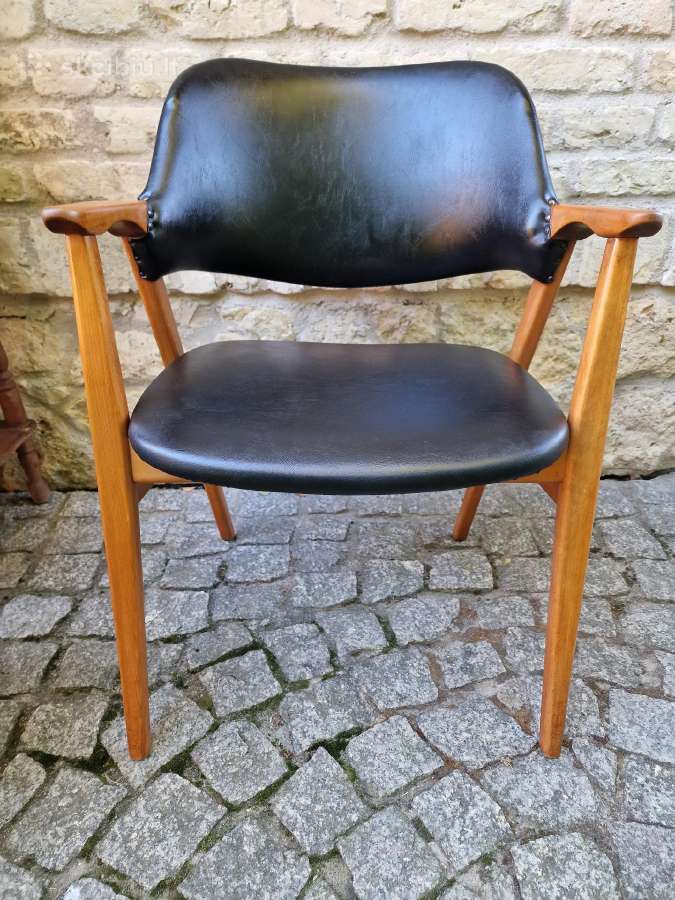 Vintažinis mid century bukmedžio masyvo krėslas - nuotraukos Nr. 3
