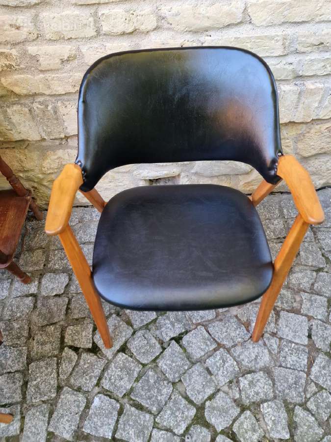 Vintažinis mid century bukmedžio masyvo krėslas - nuotraukos Nr. 5
