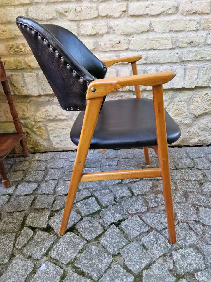 Vintažinis mid century bukmedžio masyvo krėslas - nuotraukos Nr. 6