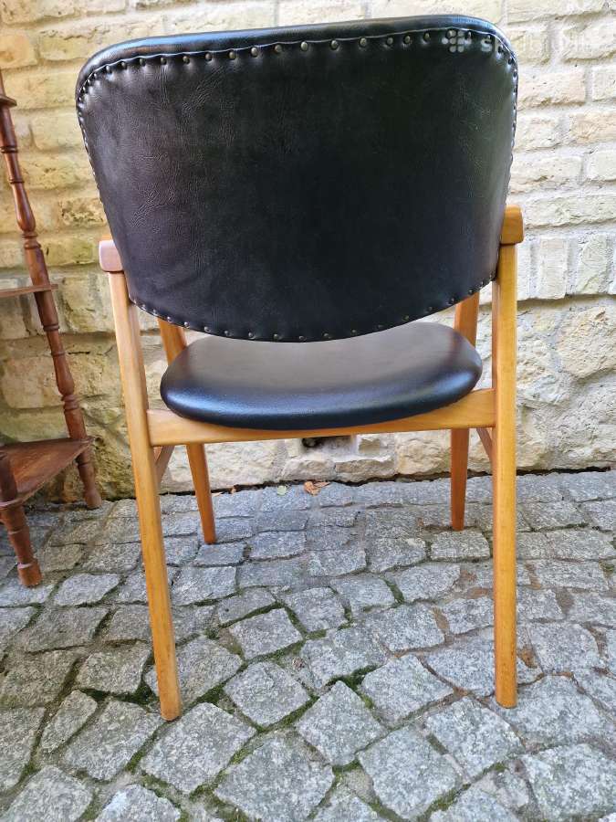 Vintažinis mid century bukmedžio masyvo krėslas - nuotraukos Nr. 8