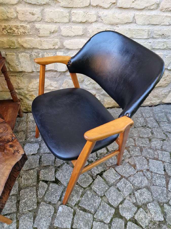 Vintažinis mid century bukmedžio masyvo krėslas - nuotraukos Nr. 13