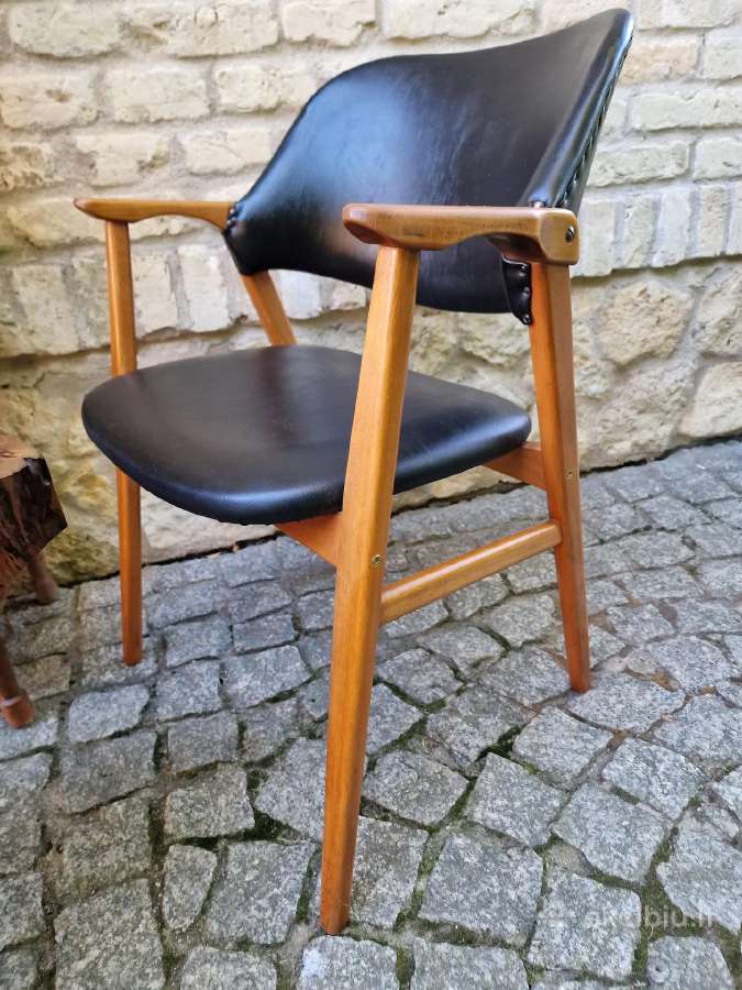Vintažinis mid century bukmedžio masyvo krėslas - nuotraukos Nr. 15