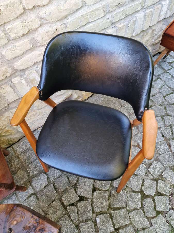 Vintažinis mid century bukmedžio masyvo krėslas - nuotraukos Nr. 16