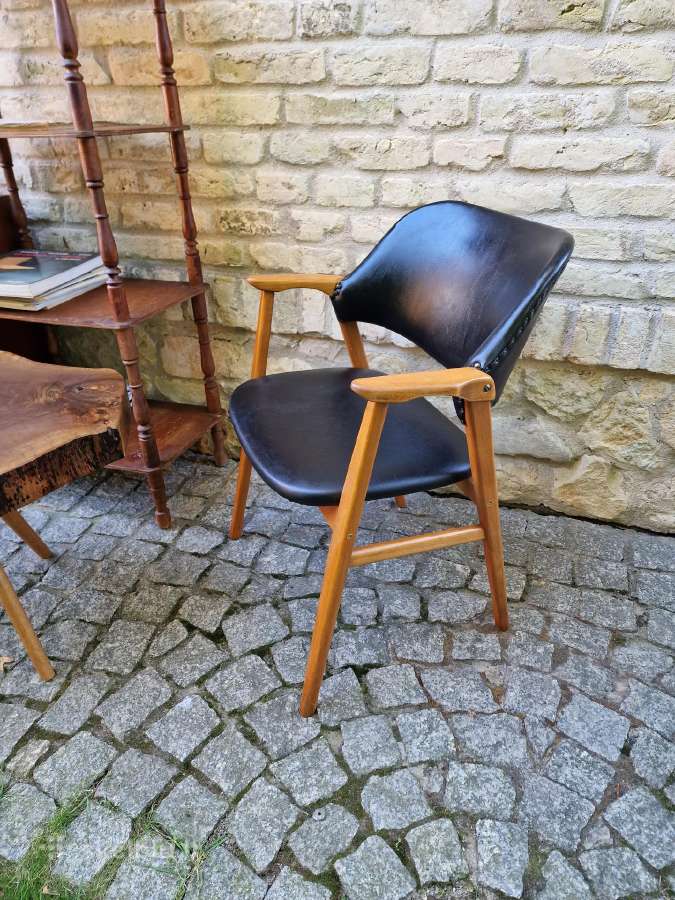 Vintažinis mid century bukmedžio masyvo krėslas - nuotraukos Nr. 17