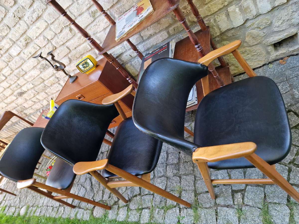 Vintažinis mid century bukmedžio masyvo krėslas - nuotraukos Nr. 19