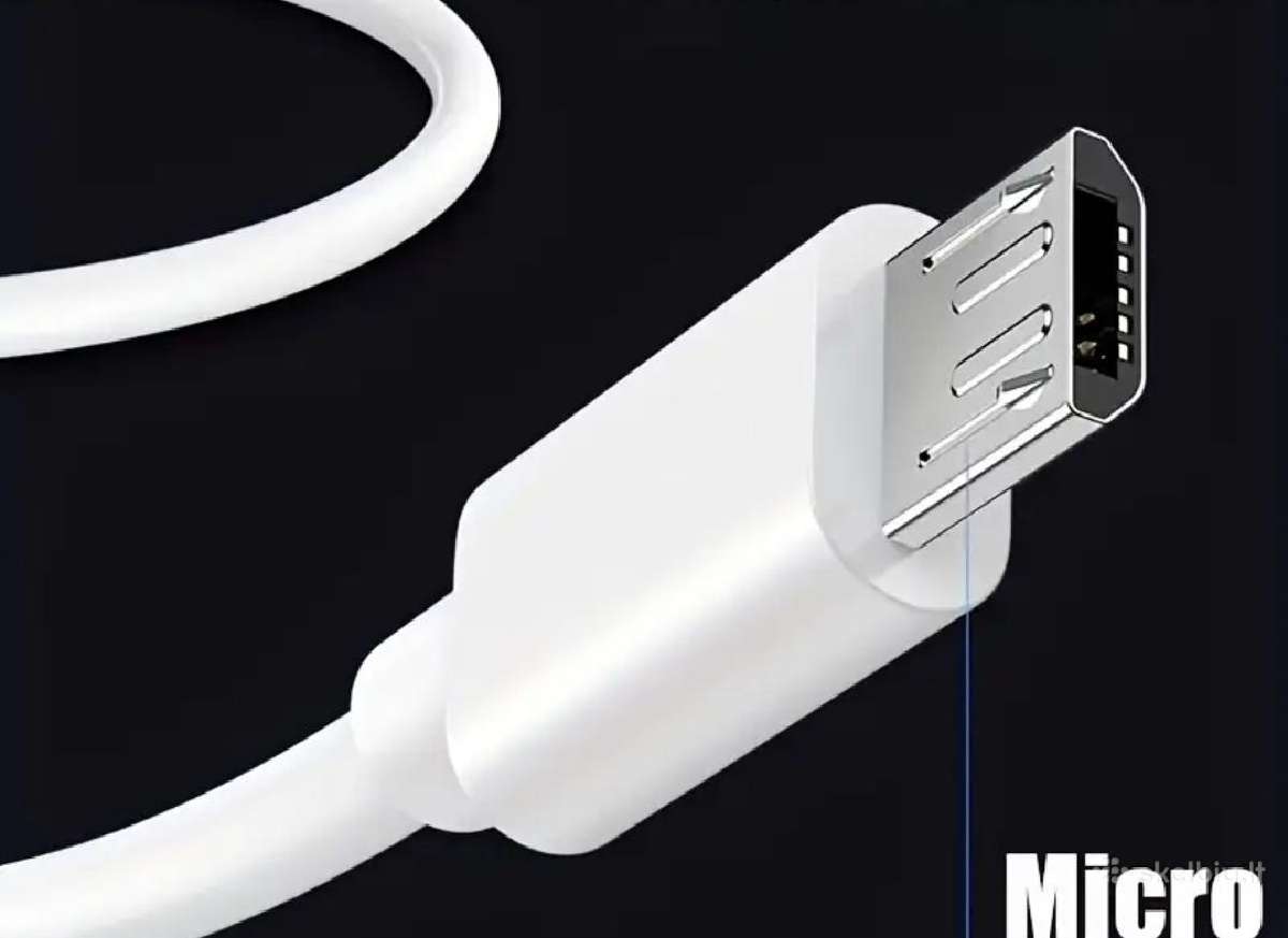 Naujas iš Usb A į micro usb baltas laidas 80cm - nuotraukos Nr. 2