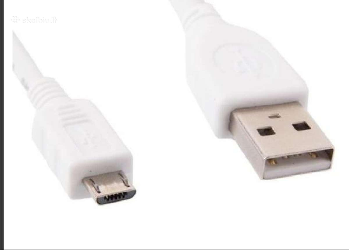 Naujas iš Usb A į micro usb baltas laidas 80cm
