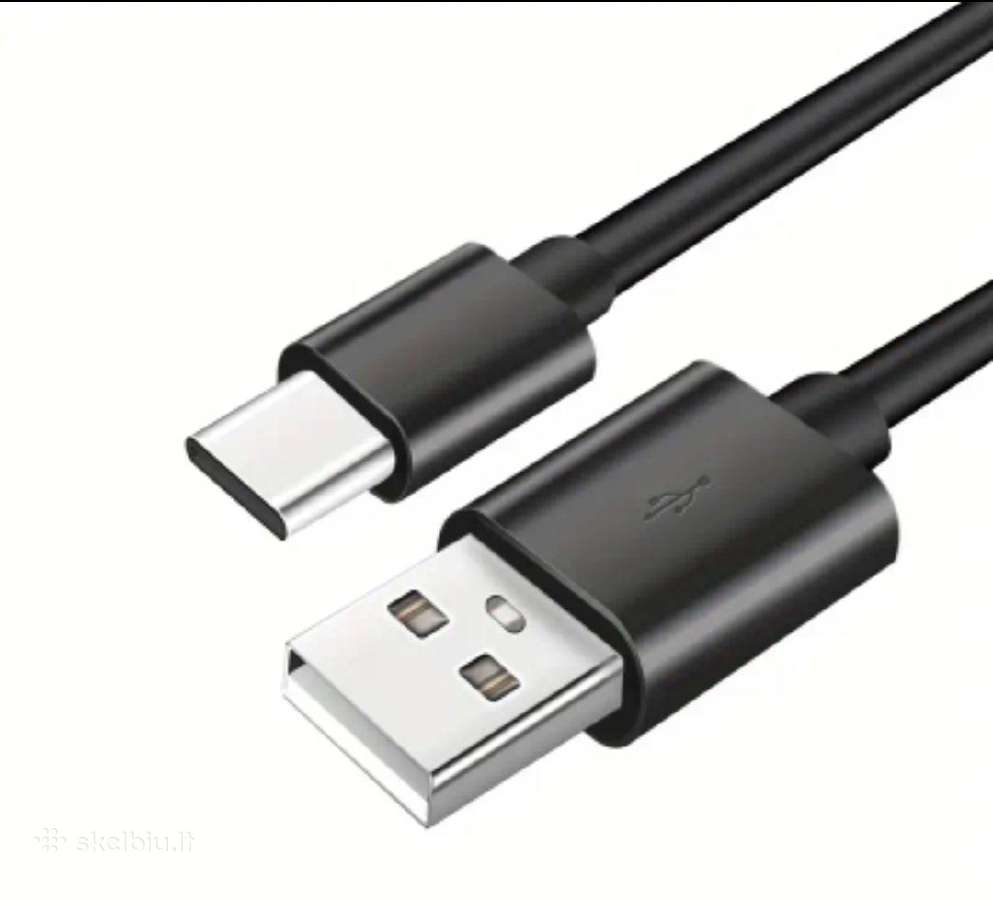 Naujas iš Usb A į type c juodas laidas 80cm - nuotraukos Nr. 2