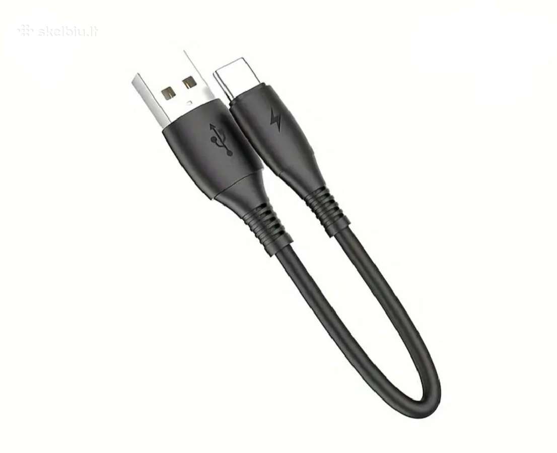 Naujas iš Usb A į micro usb juodas laidas 31cm - nuotraukos Nr. 3