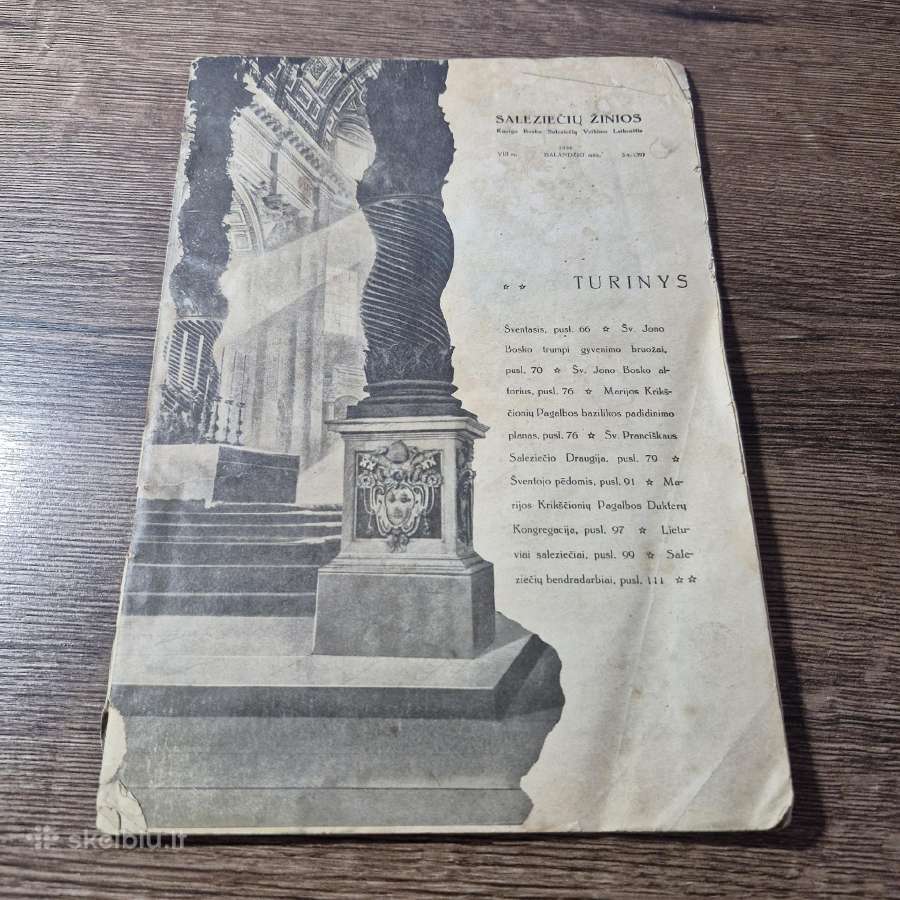 Saleziečių Žinios 1934 m. Balandžio mėn.