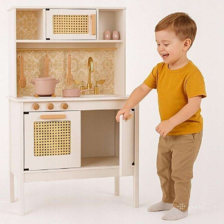 Vaikiška medinė virtuvė su priedais "Retro" - nuotraukos Nr. 14