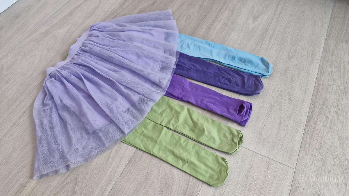 Plonos spalvotos pėdkelnės 122-128cm, 5vnt - nuotraukos Nr. 4
