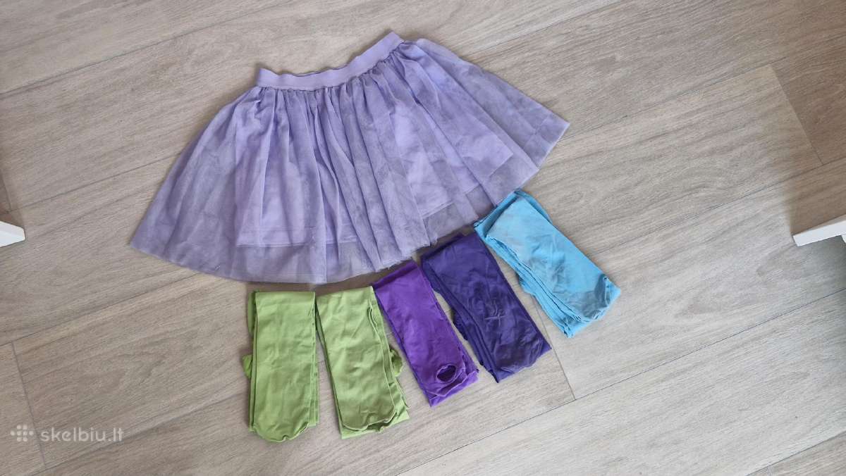 Plonos spalvotos pėdkelnės 122-128cm, 5vnt - nuotraukos Nr. 5